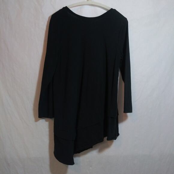 Habitat Black Asymmetrical Women's Long Sleeve Top Size Small - Picture 9 of 10